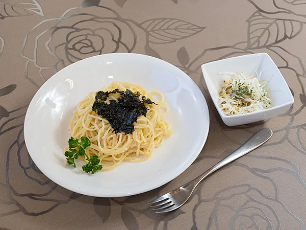 岩のりとたらこのスパゲッティ